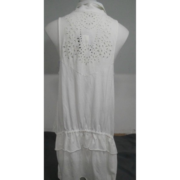 Forever That Girl Wmn's White/Floral Stitched Blouse Sz. M/L - Picture 3 of 5